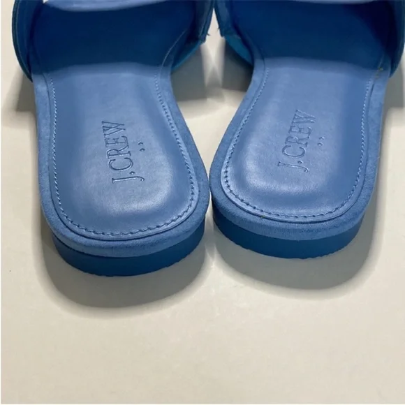 J. Crew Microsuede Single Strap Slide Sandals in Bright Peri - Picture 3 of 8